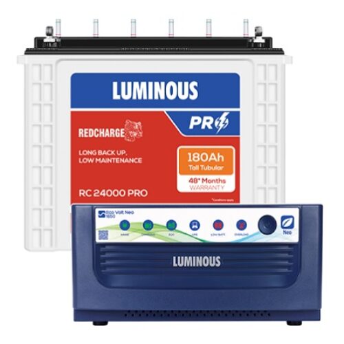 Luminous ECO VOLT Neo 1250 Home UPS and Luminous Red Charge RC 24000 Pro