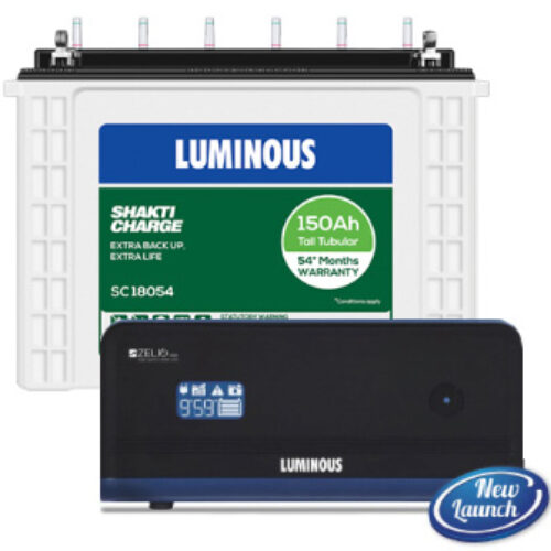 Luminous Zelio+ 1100 Home UPS and Luminous Shakti Charge SC 18054